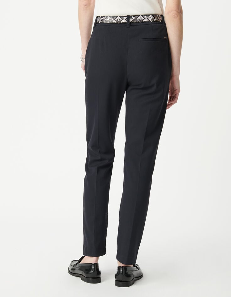 Ikks Pantalon De Costume Marine Ganses Fantaisie Femme