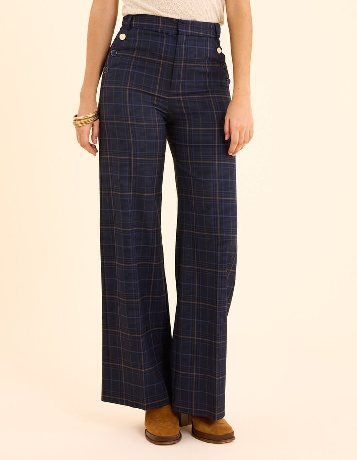 Ikks Pantalon De Costume Marine Motif Carreaux I.Code