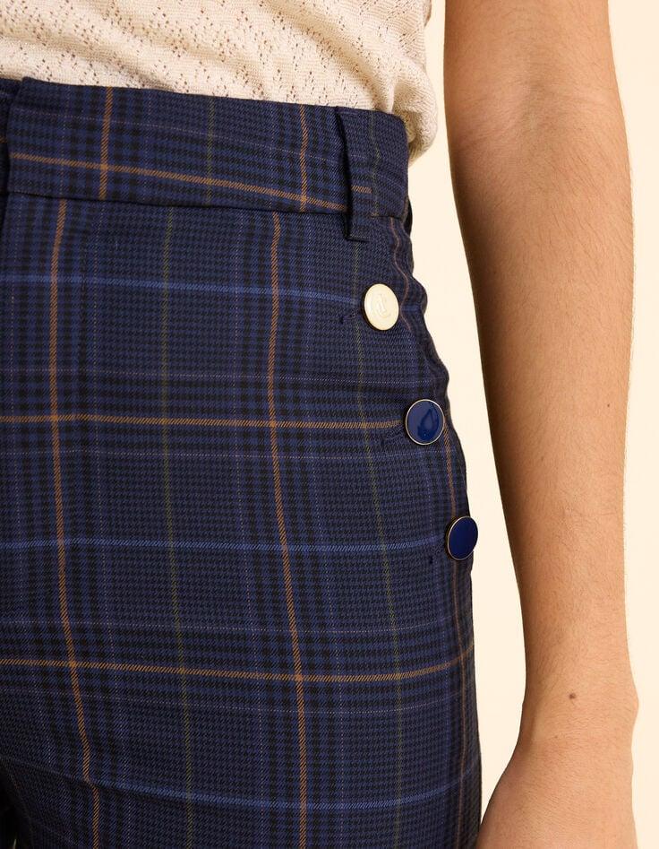 Ikks Pantalon De Costume Marine Motif Carreaux I.Code