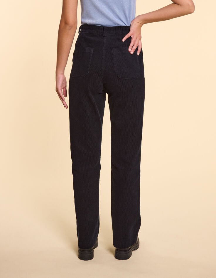Ikks Pantalon De Costume Marine Velours Côtelé I.Code