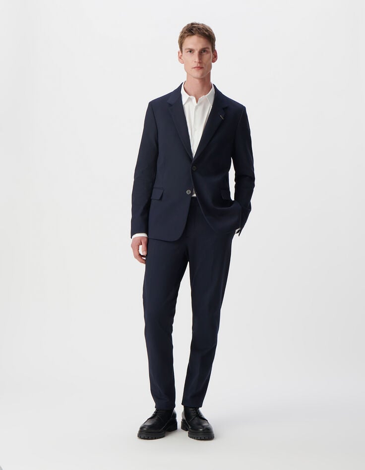 Ikks Pantalon De Costume SLIM Marine Maille Milano Homme