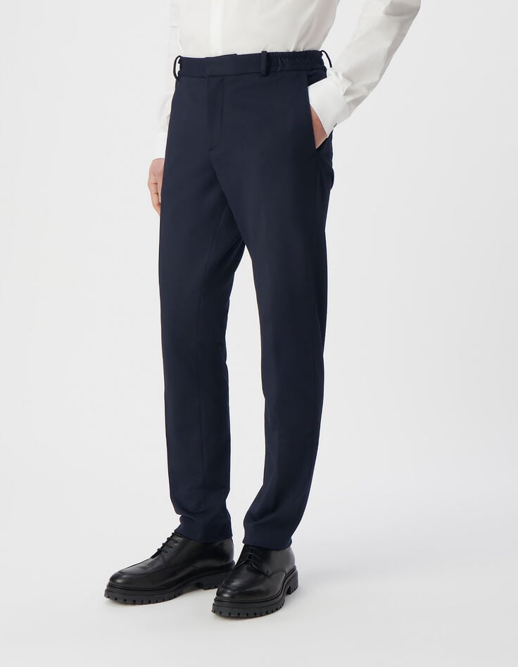 Ikks Pantalon De Costume SLIM Marine Maille Milano Homme