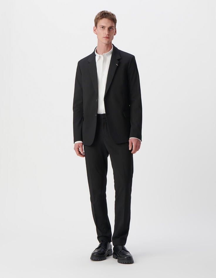 Ikks Pantalon De Costume SLIM Noir Maille Milano Homme