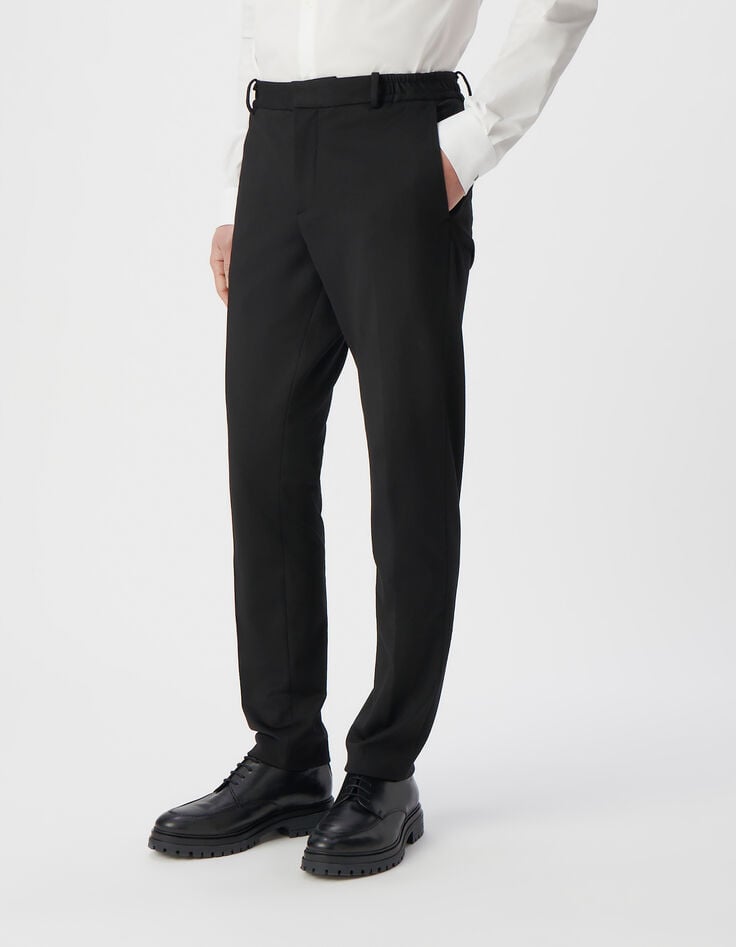 Ikks Pantalon De Costume SLIM Noir Maille Milano Homme