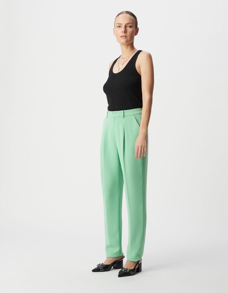 Ikks Pantalon De Costume Vert Polyester Recyclé Femme