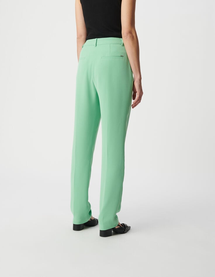 Ikks Pantalon De Costume Vert Polyester Recyclé Femme
