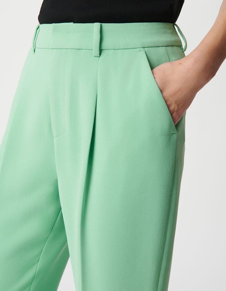 Ikks Pantalon De Costume Vert Polyester Recyclé Femme