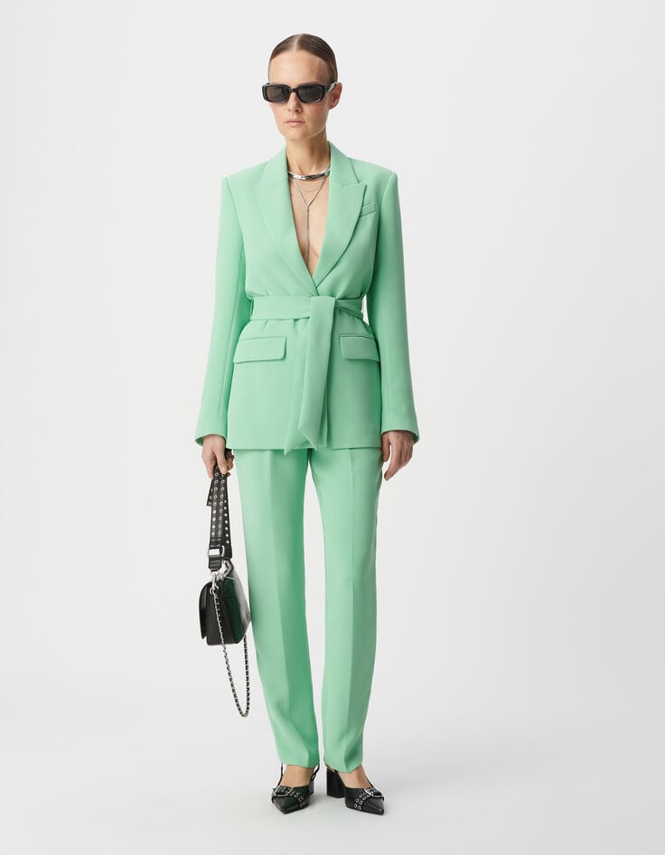 ikks Pantalon de costume vert polyester recyclé Femme