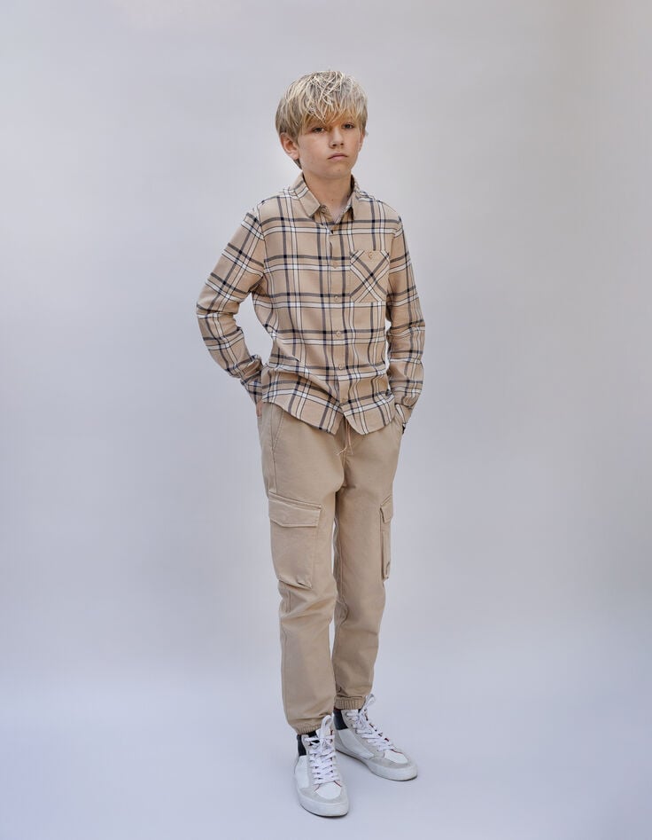 Ikks Pantalon JOGGER Beige Taille élastiquée Garçon