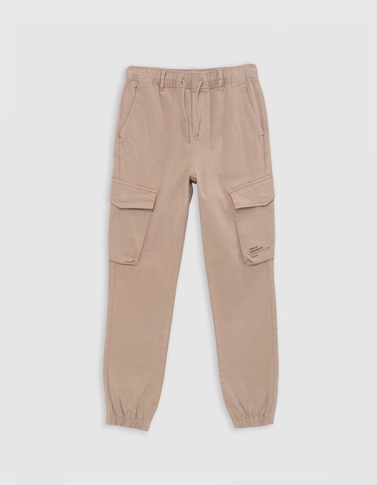 Ikks Pantalon JOGGER Beige Taille élastiquée Garçon