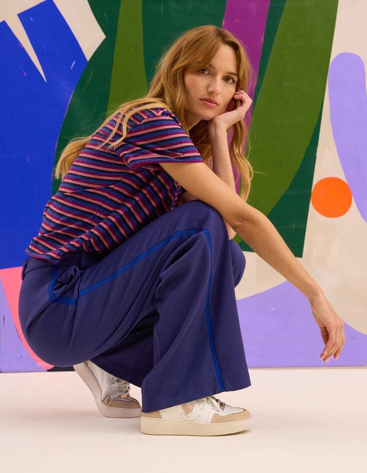 ikks Pantalon jogging indigo maille nid d'abeille I.Code