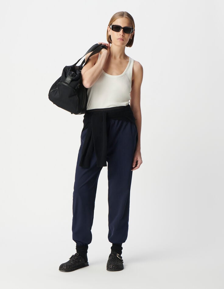 ikks Pantalon jogging marine avec double ceinture Femme