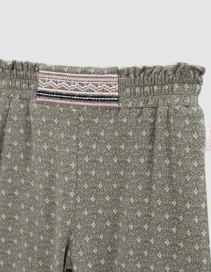 Ikks Pantalon Kaki Imprimé Graphique Minimaliste Bébé Fille