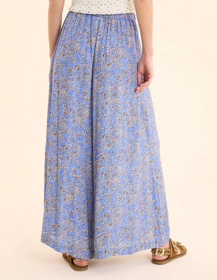 Ikks Pantalon Large Bleu Imprimé Cachemire Floral I.Code