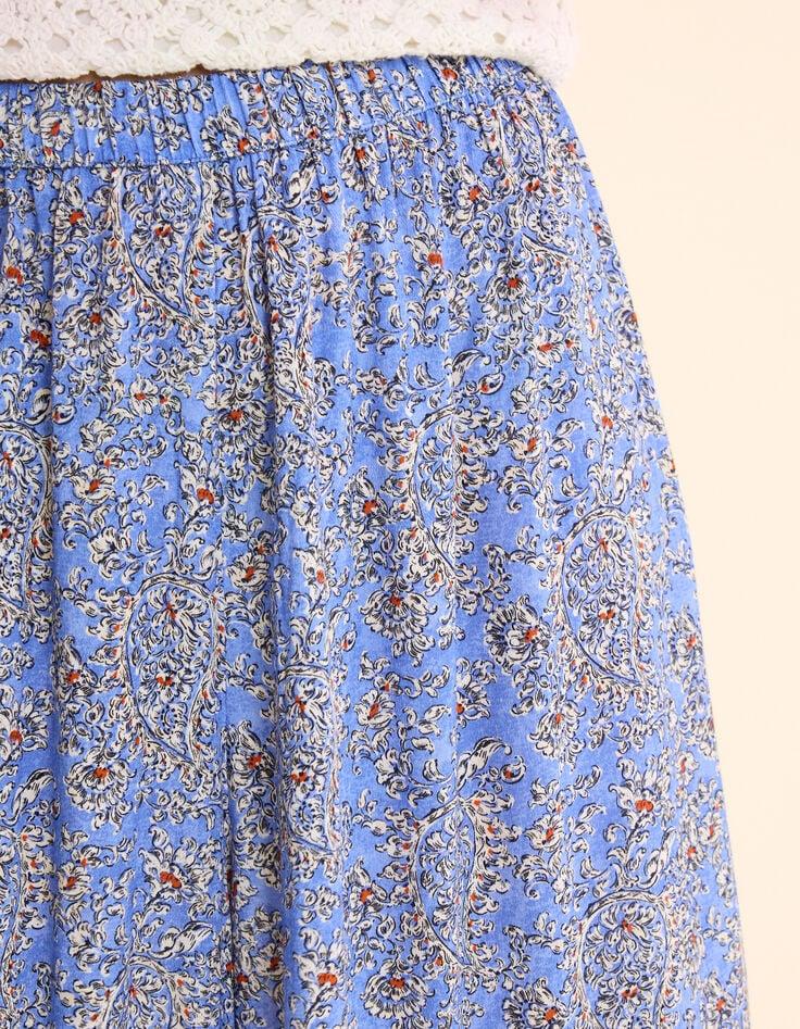Ikks Pantalon Large Bleu Imprimé Cachemire Floral I.Code