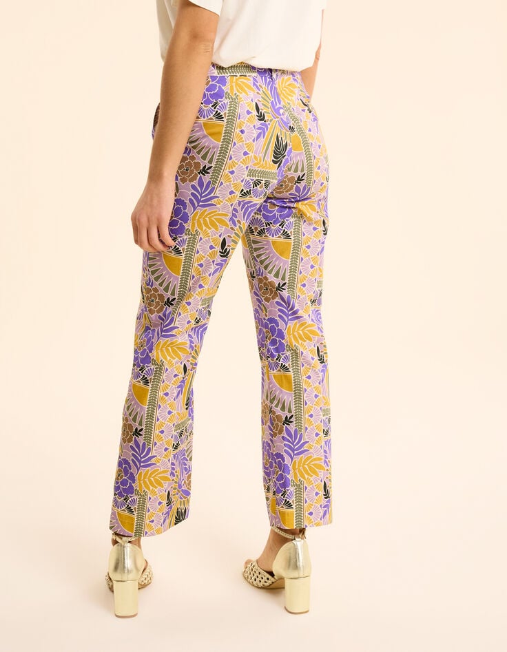 Ikks Pantalon Large Parme Imprimé Perroquets I.Code