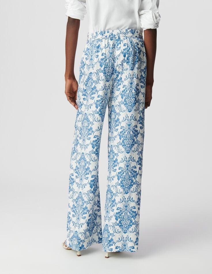 Ikks Pantalon LENZING™ ECOVERO™ Imprimé Faïence Bleu Femme