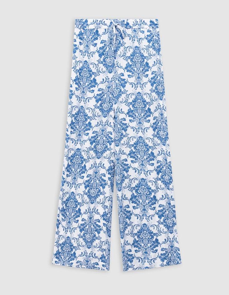 Ikks Pantalon LENZING™ ECOVERO™ Imprimé Faïence Bleu Femme