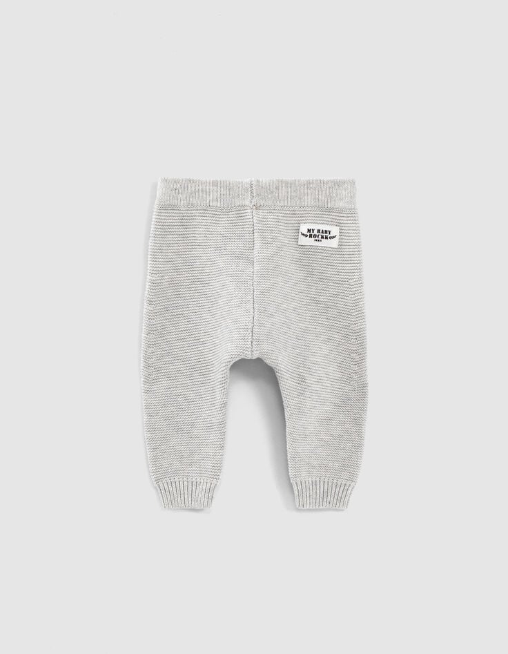 Ikks Pantalon Mastic Chiné En Tricot Coton Bio Bébé