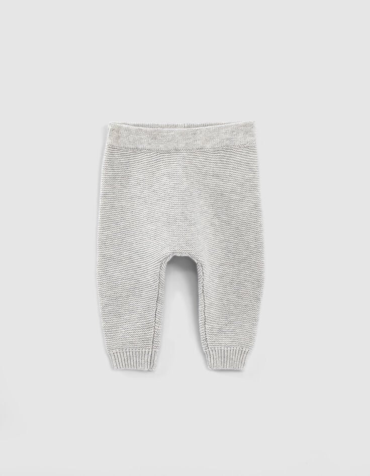ikks Pantalon mastic chiné en tricot coton bio bébé