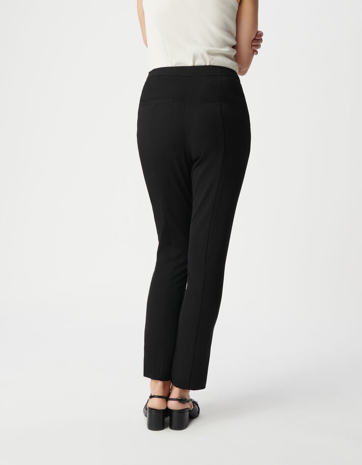 Ikks Pantalon Slim En Twill Noir Fente Devant Femme