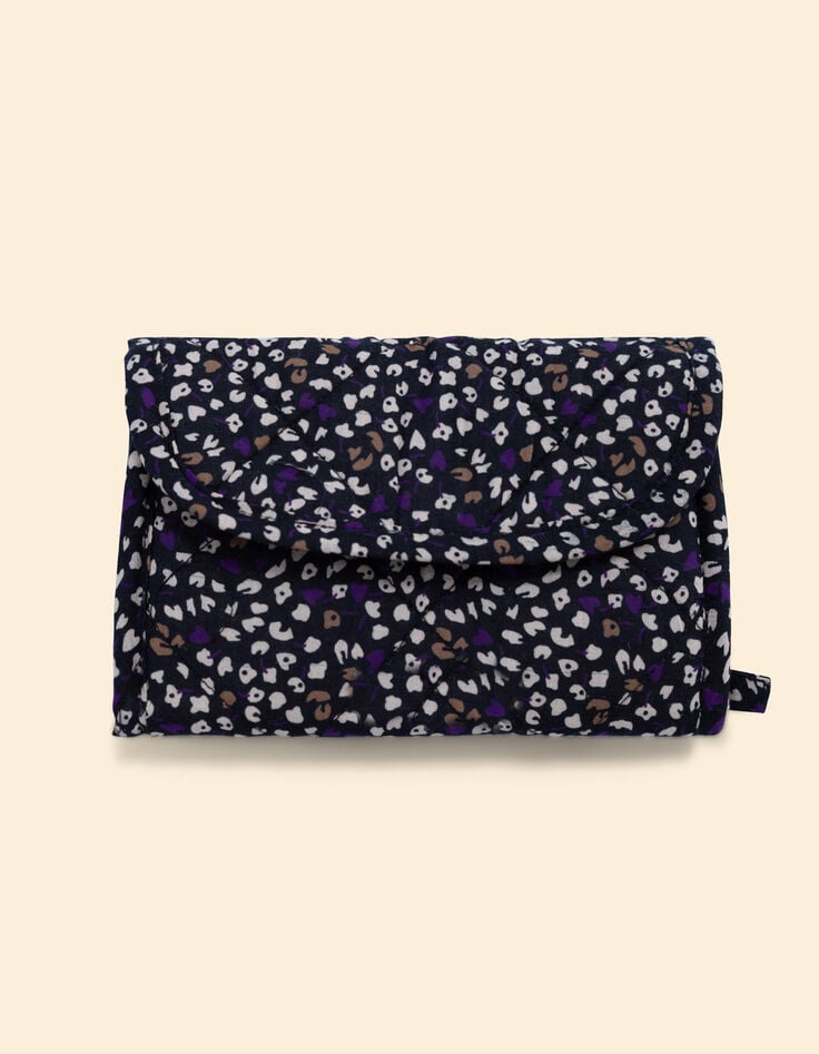 Ikks Pochette Dark Purple Imprimé Micro Léo Floral I.Code