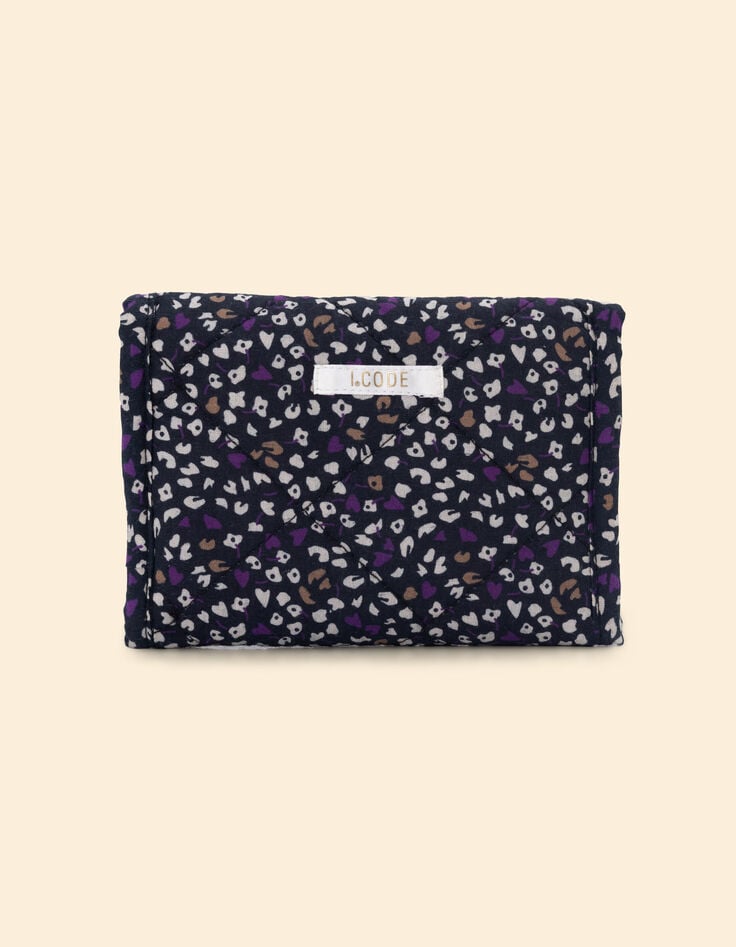 Ikks Pochette Dark Purple Imprimé Micro Léo Floral I.Code