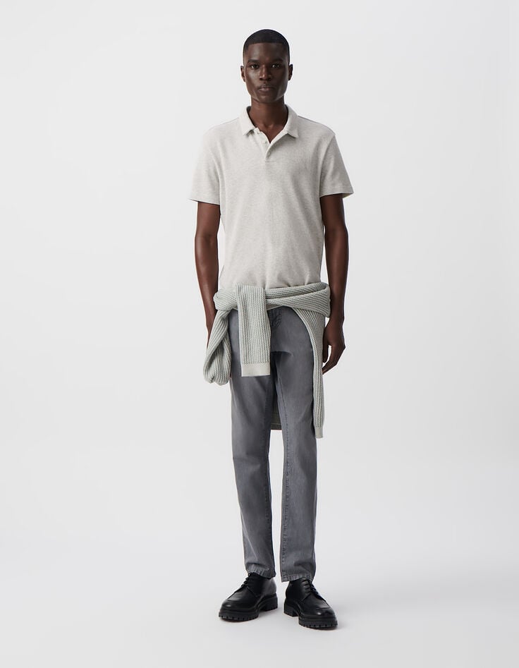 Ikks Polo REGULAR Nuage Coton Bio Maille Nid D'abeille Homme