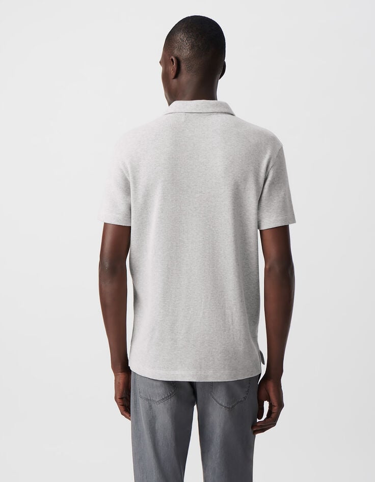 Ikks Polo REGULAR Nuage Coton Bio Maille Nid D'abeille Homme