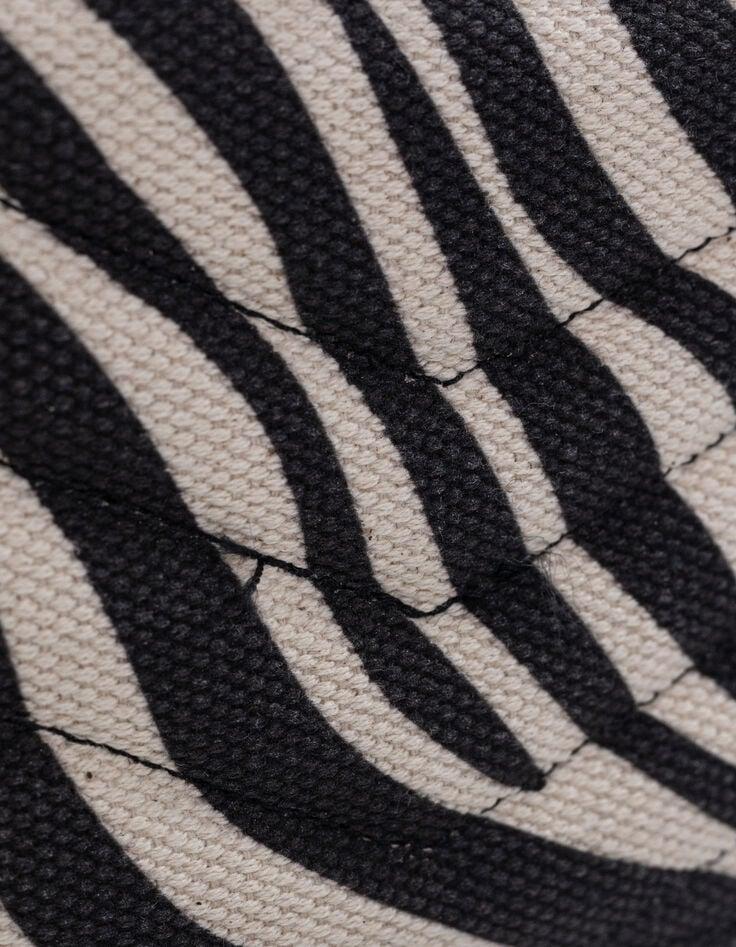 Ikks Porte-cartes 1440 Banker écru Toile Motif Zébré Femme