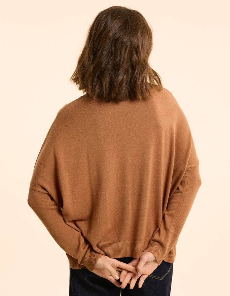 Ikks Pull Cape Camel Tricot Boutons Décoratifs I.Code