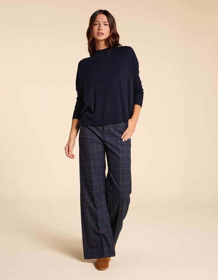 Ikks Pull Cape Marine Tricot Boutons Décoratifs I.Code