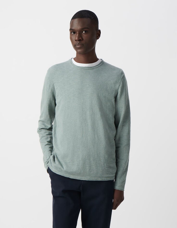 Ikks Pull Horizon Tricot Flammé Bords Roulottés Homme