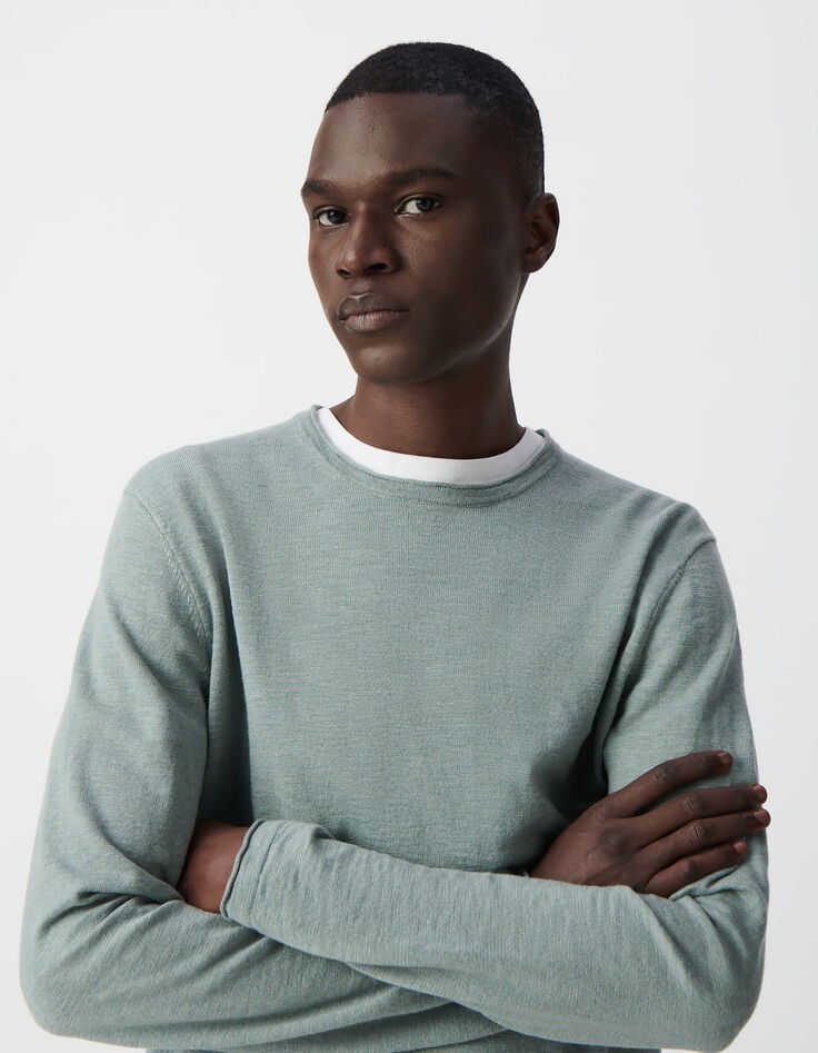 Ikks Pull Horizon Tricot Flammé Bords Roulottés Homme