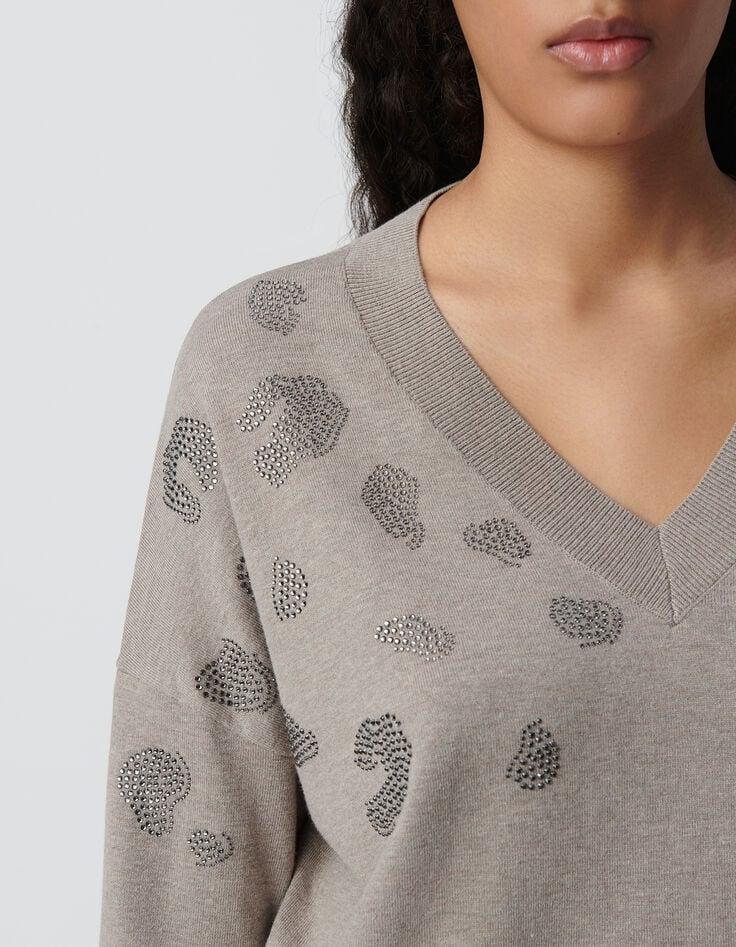 Ikks Pull Sésame Tricot Motifs Léopard Micro Clous Femme