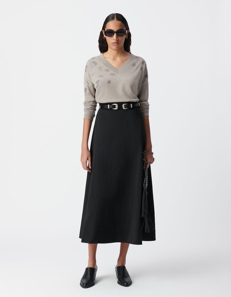 ikks Pull sésame tricot motifs léopard micro clous Femme