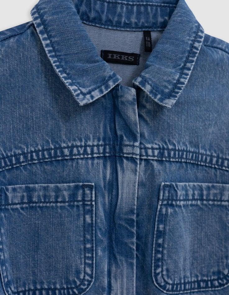 Ikks Robe En Jean Bleu Waterless Ceinture Imprimée Fille
