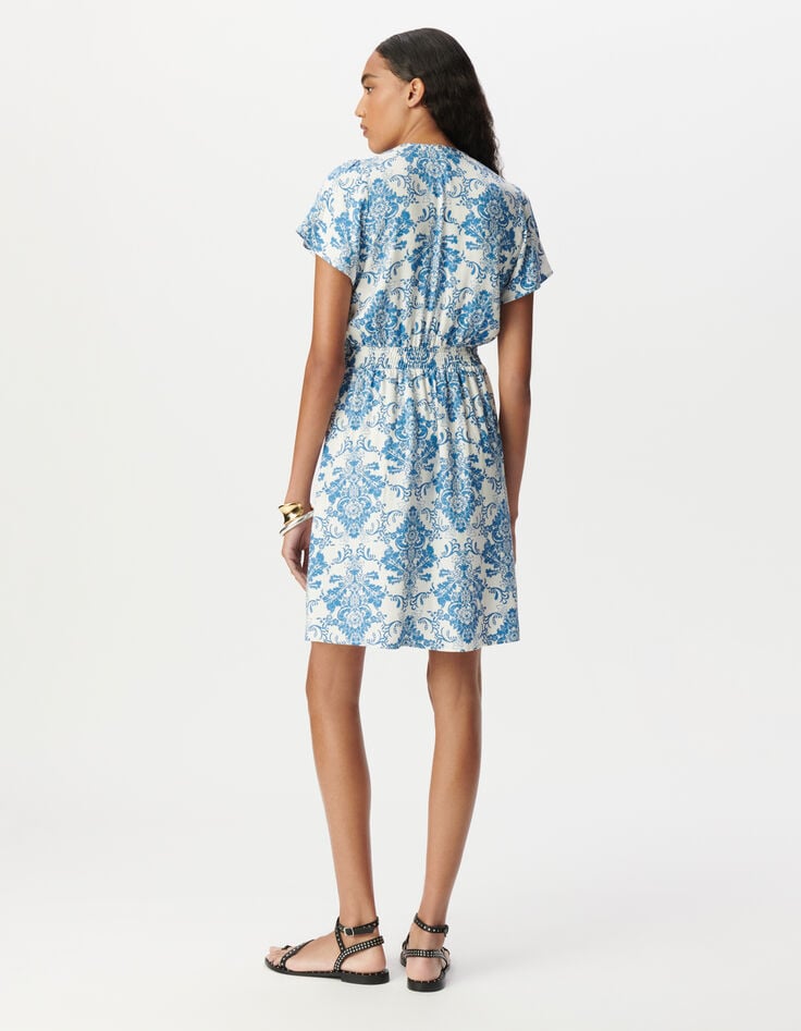 Ikks Robe LENZING™ ECOVERO™ Imprimé Faïence Bleu Femme