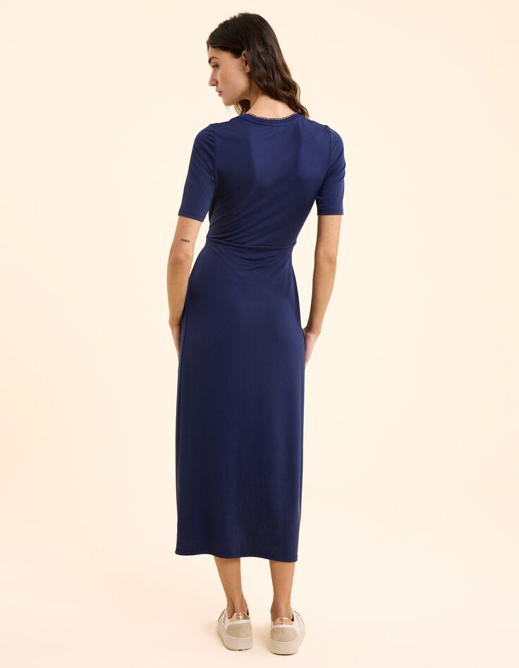 Ikks Robe Longue Bleue à Nouer Devant Ou Dos I.Code