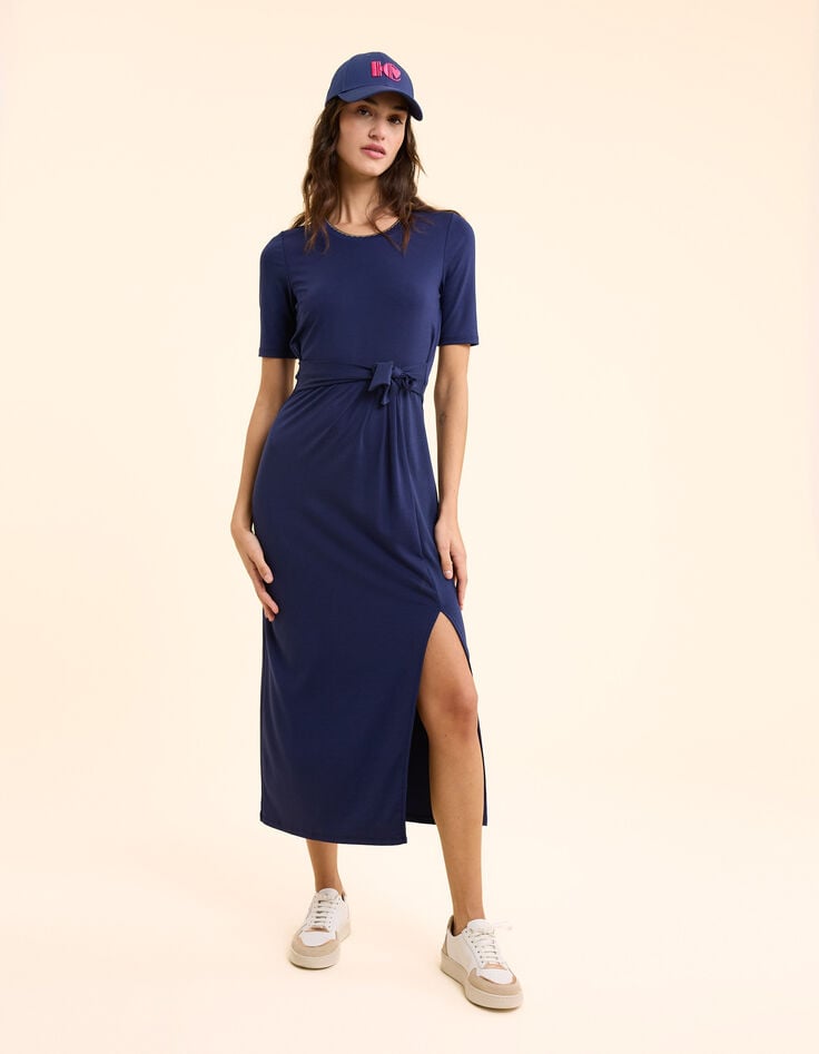 ikks Robe longue bleue à nouer devant ou dos I.Code