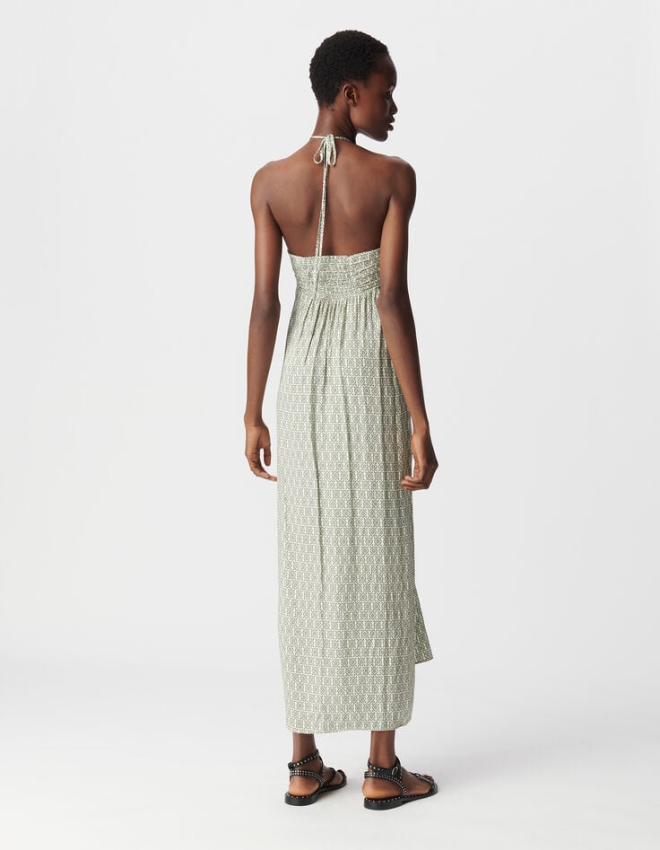 Ikks Robe Longue Verte LENZING™ ECOVERO™ Ethnique Femme