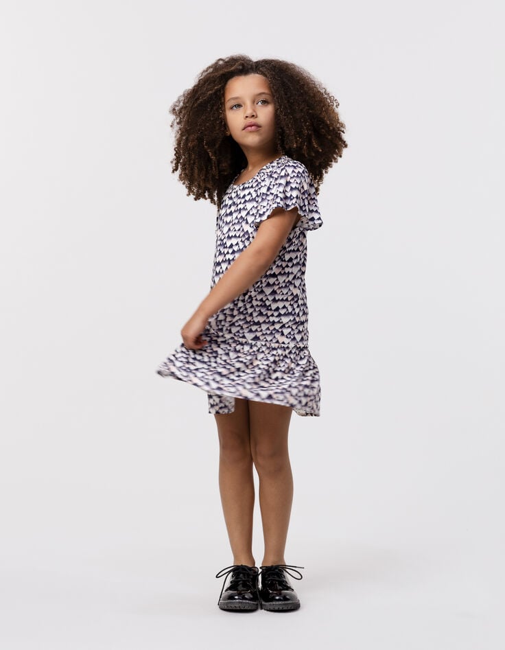 Ikks Robe Marine LENZING™ ECOVERO™ Cœurs Fille