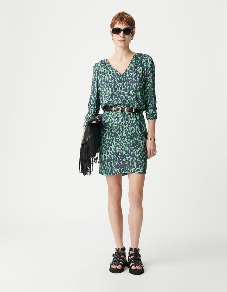 ikks Robe verte LENZING™ ECOVERO™ camouflage Femme