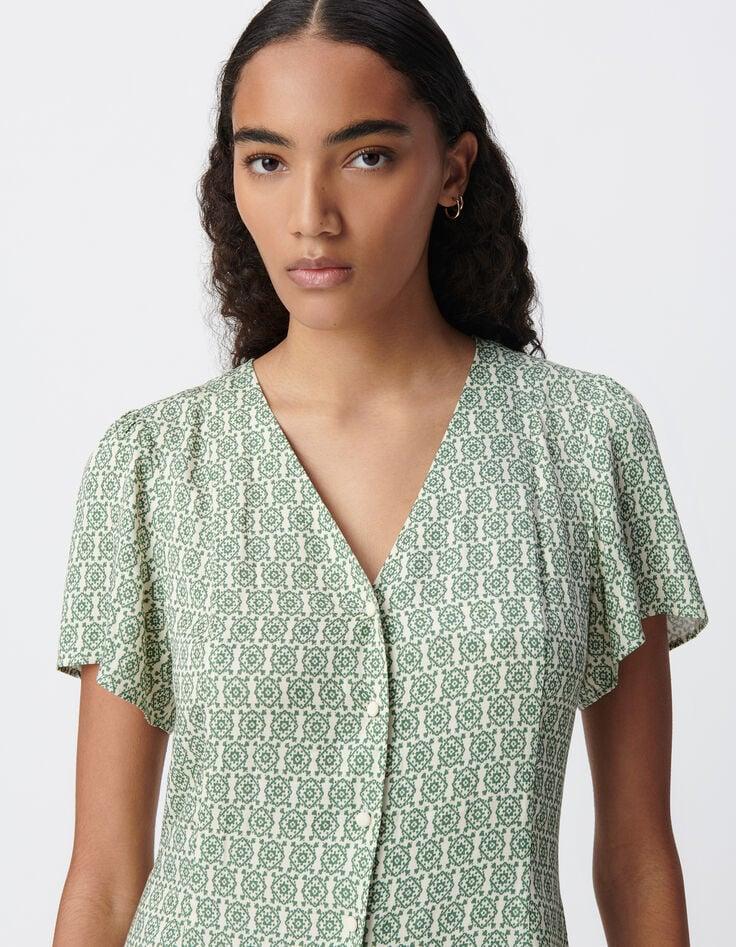 Ikks Robe Verte LENZING™ ECOVERO™ Ethnique Femme