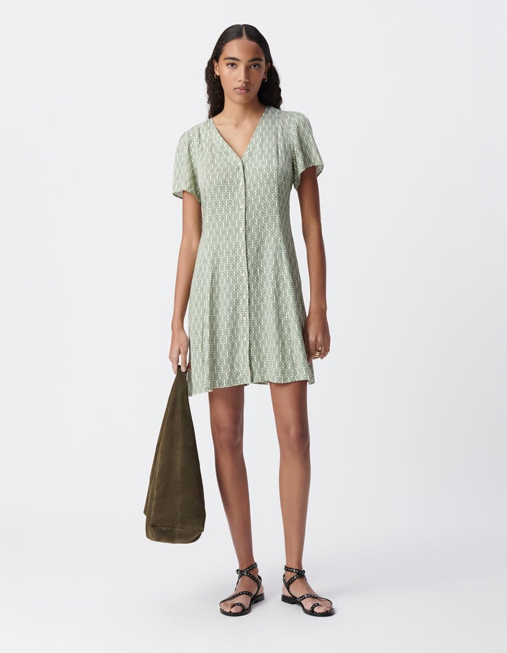 ikks Robe verte LENZING™ ECOVERO™ ethnique Femme