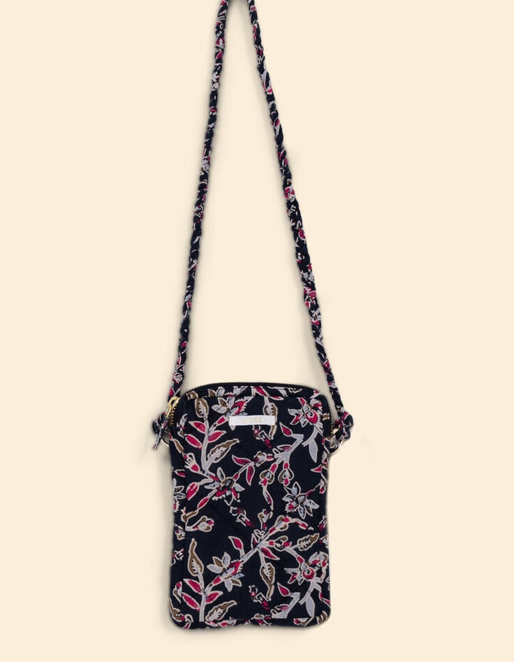 Ikks Sac Bandoulière Noire Imprimé Indien Bohème I.Code