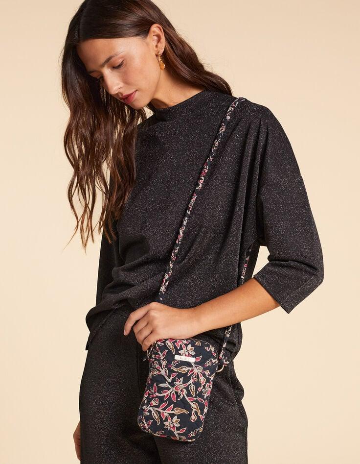 ikks Sac bandoulière noire imprimé indien bohème I.Code