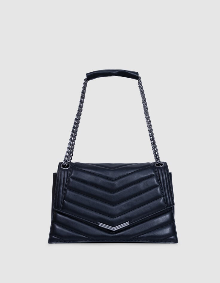 Ikks Sac THE 1 Timeless Noir Cuir Matelassé Taille L Femme