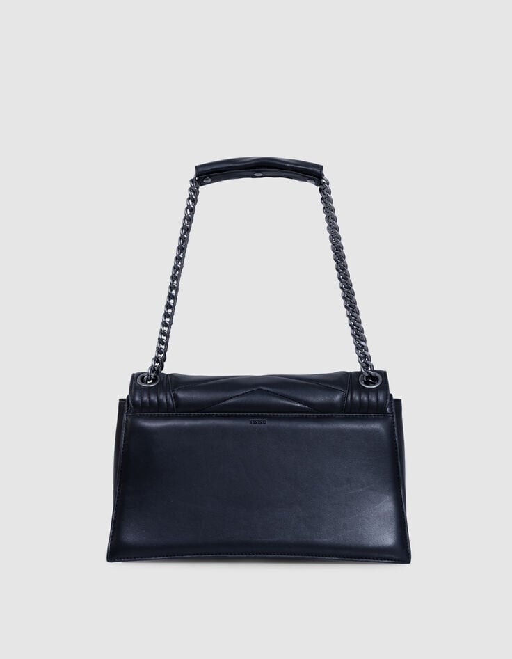 Ikks Sac THE 1 Timeless Noir Cuir Matelassé Taille L Femme