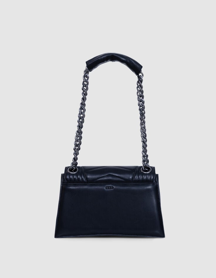 Ikks Sac THE 1 Timeless Noir Cuir Matelassé Taille M Femme